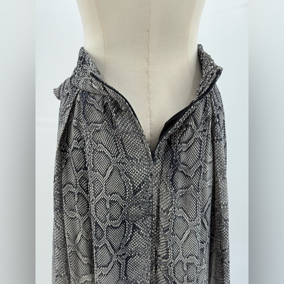 Maeve by Anthropologie Annette Midi Skirt Snake Print Blue Size 8 - Picture 4 of 16